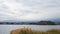 Kawaguchiko Lake at Japan in bad weather with cloud cover Mt. fuji San mountain.