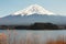 Kawaguchiko lake with mountain fuji background