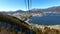 Kawaguchiko lake and snow mountain at Fujyoshida town take from ropeway