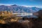 Kawaguchiko Ohashi bridge at Kawaguchi lake in March