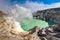 Kawah Ijen volcano with turquoise crater lake, East Java, Indonesia