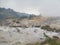 Kawah Sikidang or Sikidang crater in Dieng plateau, Wonosobo, Indonesia 2015