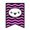 Kawai Flag  web element. Social media icon. Business concept. Tattoo template. Line art. Website pictogram