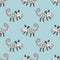 Kawaii american opossum seamless pattern. Perfect print for tee, textile and fabric. Doodle vector illustration for decor and