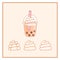 Kawaii Bubble milk tea logo design