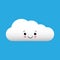 Kawaii cartoon white cloud cute vector illustration