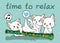 Kawaii cats with a flute
