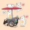 Kawaii cats and portable stall