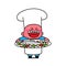 Kawaii chef in big white hat.