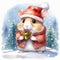 Kawaii Chibi Hamster Spreading Christmas Joy