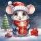 Kawaii Chibi Mouse Spreading Christmas Joy