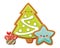 Kawaii Christmas cookies. Flat vector illustration