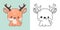 Kawaii Clipart Deer Illustration and For Coloring Page. Funny Kawaii Animal