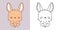 Kawaii Clipart Rabbit Illustration and For Coloring Page. Funny Kawaii Bunny