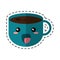 Kawaii coffee cup hot cut line