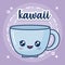 Kawaii coffee mug icon