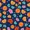 Kawaii colorful love seamless pattern