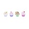 Kawaii cupcakes sweets set