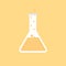 kawaii and cute character erlenmeyer chemical flask flat design vector illustration. Science experiment, research laboratory