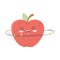 Kawaii cute crazy apple fruit cartoon isolated icon