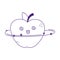 Kawaii cute crazy apple fruit cartoon isolated icon