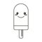 Kawaii cute ice lolly refreshment thin line