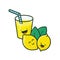 Kawaii cute lemons and lemonade isolated vector illustration