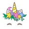 Kawaii cute unicorn horn, funny colorful cartoon