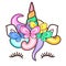 Kawaii cute unicorn horn, funny colorful cartoon