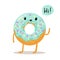 Kawaii donut character cute smiley comic