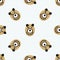 Kawaii doodle wild bear seamless vector pattern. hand drawn naive grizzly brown bear background. Forest wildlife