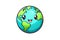 kawaii Earth sticker image, in the style of kawaii art, meme art, animated gifs isolated white background