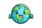 kawaii Earth sticker image, in the style of kawaii art, meme art, animated gifs isolated white background