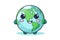 kawaii Earth sticker image, in the style of kawaii art, meme art, animated gifs isolated white background