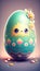 Kawaii Easter eggs depicts adorable and charming eggs, evoking a cute and playful ambiance for the holiday