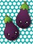 Kawaii eggplant icons