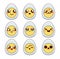 Kawaii emoji eggs vector set design. Easter egg chibi emojis with cute facial expression in oval shape face for holiday emoticon.