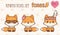 Kawaii foxes icons set. Part 1