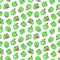 Kawaii frog cartoon character. Seamless pattern