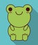 Kawaii frog icon. Cute animal. Vector graphic