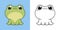 Kawaii Froggy for Coloring Page and Illustration. Adorable Clip Art Animal. Cute Vector Illustration of a Kawaii