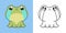 Kawaii Froggy for Coloring Page and Illustration. Adorable Clip Art Animal. Cute Vector Illustration of a Kawaii