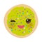 Kawaii Frosted sugar cookies, Italian Freshly baked biscuit with green frosting and colorful sprinkles. Bright colors on white bac