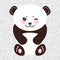 Kawaii funny panda white muzzle with pink cheeks
