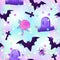 Kawaii funny spooky seamless pattern. Halloween wrapping paper b