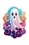 kawaii ghost halloween graphics white background