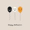 Kawaii Halloween card with balloons