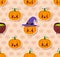 Kawaii Halloween seamless pattern