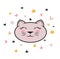 Kawaii happy character cat. kitty print