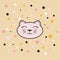 Kawaii happy character cat. kitty print